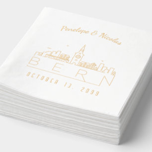 Gold Foil Personnalisé Berne Mariage serviettes