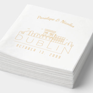 Gold Foil Personnalisé Mariage Dublin Napkins