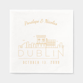 Gold Foil Personnalisé Mariage Dublin Napkins