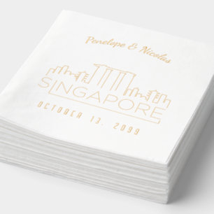 Gold Foil Personnalisé Singapour Mariage serviette