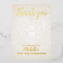 Gold Foil Première Sainte Communion Carte de remer