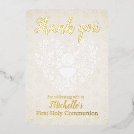 Gold Foil Première Sainte Communion Carte de remer