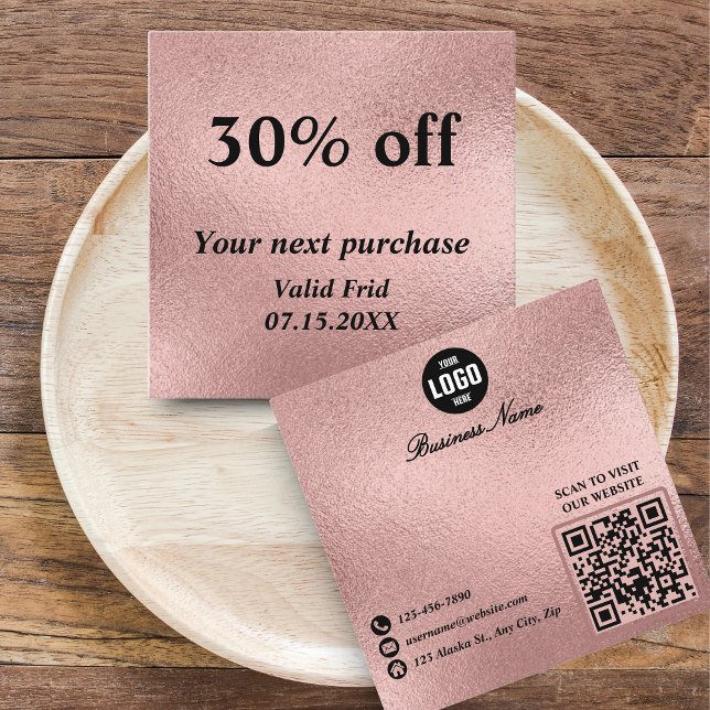 Gold Foil QR Code Loyalty Discount Cards für Beaut Rabattkarte (Gold Foil QR Code Loyalty Discount Cards for Beauty Professionals)