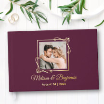 Gold Foil Rahmen für Burgundy Wedding