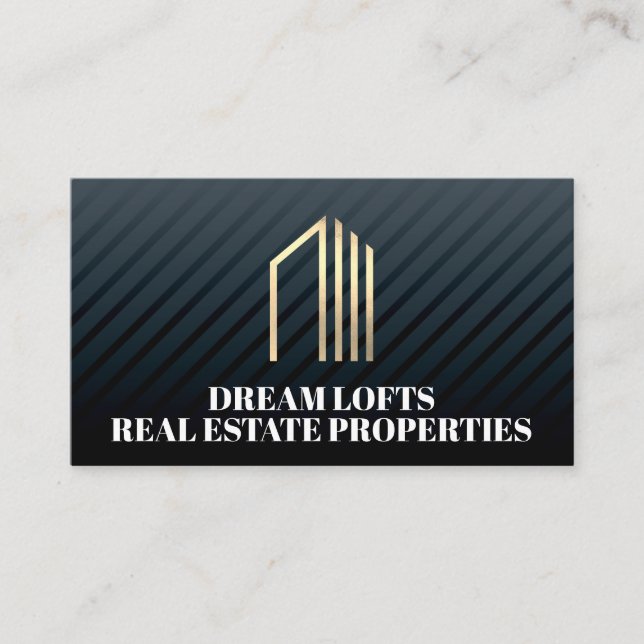 Gold Foil Real Anwesen Logo Visitenkarte (Vorderseite)