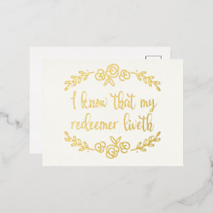 Gold Foil Religieux Carte postale de Pâques