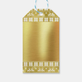 Gold Foil Rentier und Snowflake Pattern Geschenk-T Geschenkanhänger