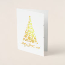 Gold Foil Retro Weihnachtsbaum Grußkarte