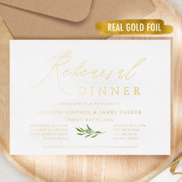 Gold Foil Rustikales Probe Dinner Folieneinladung