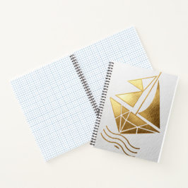 Gold Foil Sailboat Notebook Notizbuch