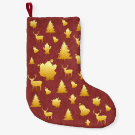 Gold Foil Santa Imitats Roter Weihnachtsmann Strum Kleiner Weihnachtsstrumpf