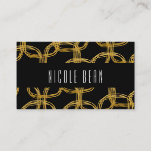 Gold Foil Scribble Circle Modern Business Card Visitenkarte