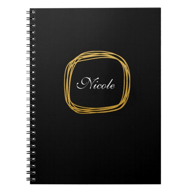 Gold Foil Scribble Circle Modern Notebook Journal Notizblock (Vorderseite)