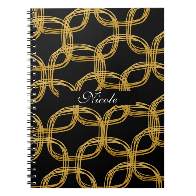 Gold Foil Scribble Circle Modern Notebook Journal Notizblock (Vorderseite)