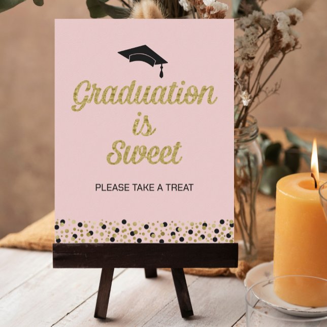 Gold Foil Script Abschluss ist Sweet Grad Sign Poster (Von Creator hochgeladen)