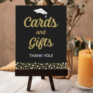 Gold Foil Script Confetti Karten und Geschenke Gra Poster
