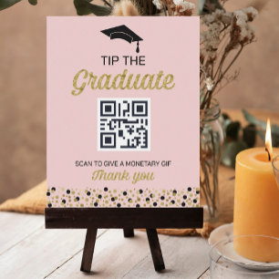 Gold Foil Script Confetti Tipp zum Graduate Sign Poster