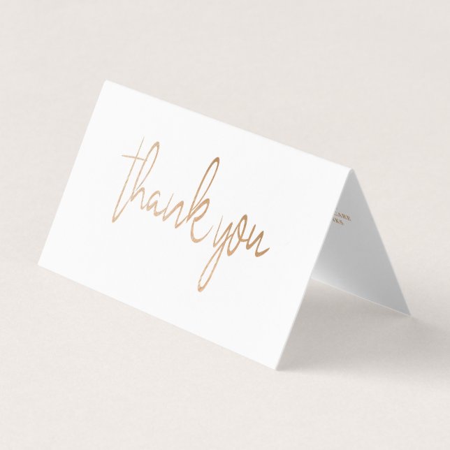 Gold Foil Script Logo Business Danke Karte (Vorderseite)