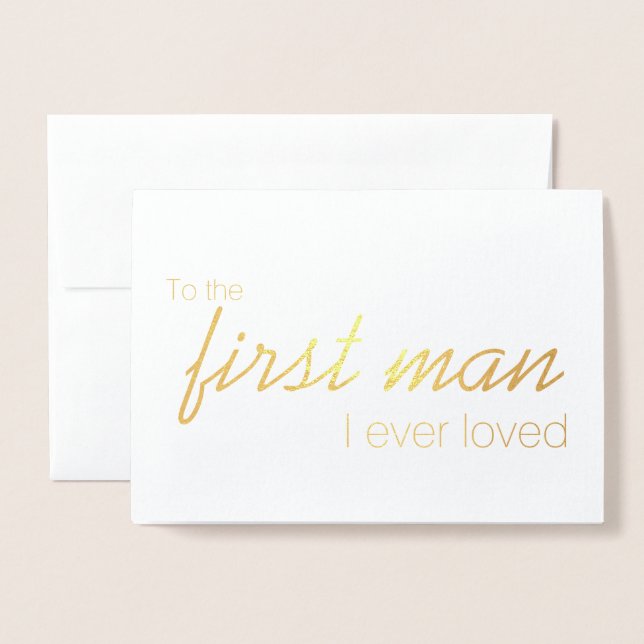 Gold Foil Script moderne carte de jour de mariage  (Devant avec enveloppe)