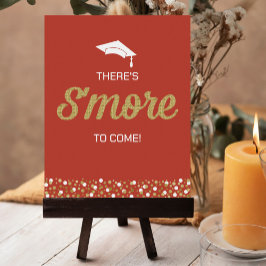 Gold Foil Script S'more Confetti Red Grad Sign Poster