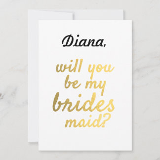 Gold Foil Serez-Vous Mon Invitation De Femme D'Acc