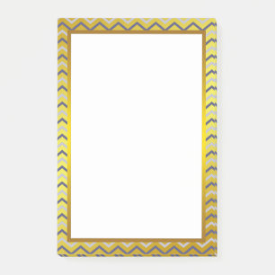 Gold Foil Silver Grau Zickzack Zigzag Muster Post-it Klebezettel