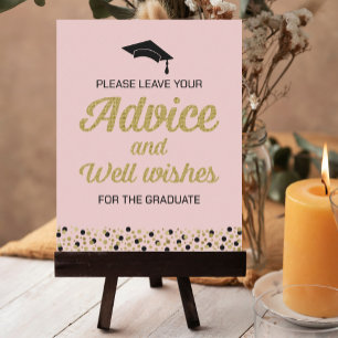 Gold Foil Skriptberatung und Gut wünscht Grad Sign Poster