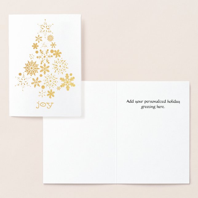 Gold Foil Snowflake Tree Weihnachtskarte Folienkarte (Anzeige)