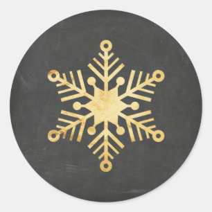 Gold Foil Snowflake Weihnachtskleber Runder Aufkleber