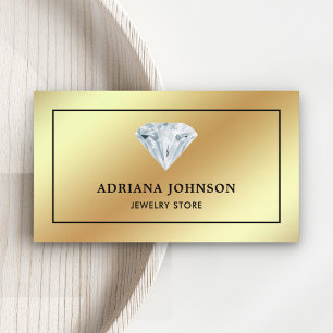 Gold Foil Solitaire Diamond Juwelier Schmuck Store Visitenkarte
