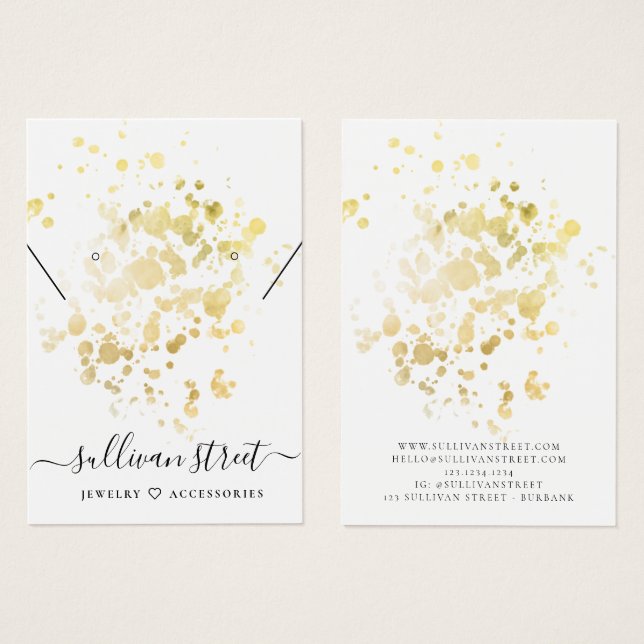 Gold Foil Spritzer Ohrringe Netzwerkkarte (Vorne & Hinten)