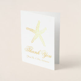 Gold Foil Starfish Vielen Dank Karten