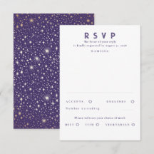 Gold Foil Stars Mariage moderne RSVP