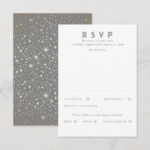 Gold Foil Stars Mariage moderne RSVP