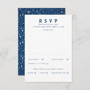 Gold Foil Stars Mariage moderne RSVP