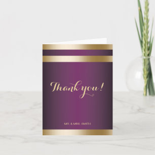 Gold Foil Streifen Elegante Lila Hochzeit Vielen D Dankeskarte