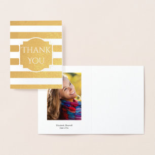 Gold Foil Stripes Abschluss Vielen Dank Foto Folienkarte