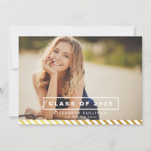 GOLD FOIL STRIPES INVITATION DE LA FÊTE DE DIPLÔ