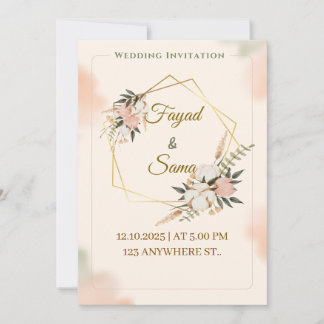 Gold Foil Style Wedding Invitation | Elegant Scrip