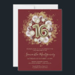 Gold Foil Sweet 16 Bday Balloons Party Burgund Einladung<br><div class="desc">Lass deinen Freunden, ihre Kalender für deinen besonderen Tag mit diesen schönen staubblauen Sweet 16 Einladungen zu markieren. Jede Einladung bietet ein festliches Design mit schönen Ballons, die perfekt geeignet sind, um die Stimmung für einen Tag des Vergnügens und der Feier. Egal ob Sie eine große Ballsaal-Gala oder eine intimere...</div>