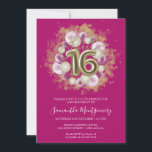 Gold Foil Sweet 16 Bday Balloons Party Hot Pink Einladung<br><div class="desc">Lass deinen Freunden, ihre Kalender für deinen besonderen Tag mit diesen schönen staubblauen Sweet 16 Einladungen zu markieren. Jede Einladung bietet ein festliches Design mit schönen Ballons, die perfekt geeignet sind, um die Stimmung für einen Tag des Vergnügens und der Feier. Egal ob Sie eine große Ballsaal-Gala oder eine intimere...</div>