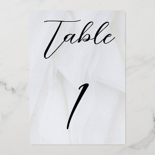 Gold-Foil-Tabelle Nr. 1 (weiß/Rose) Folieneinladung