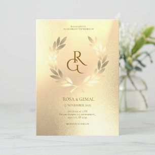 Gold Foil Texture Élégante invitation de mariage