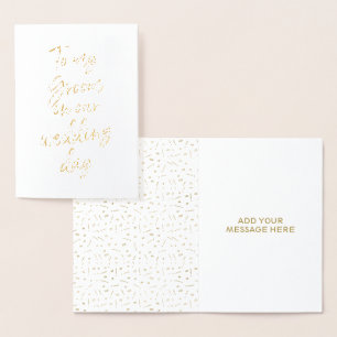 Gold Foil to my Groom on our Wedday Folienkarte
