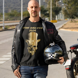 Gold Foil Top Hat Halloween T - Shirt