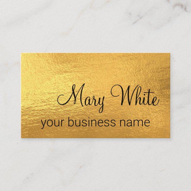 Gold Foil Trendy Classic Rich Chic Glam Luxuriöse Visitenkarte (Vorderseite)