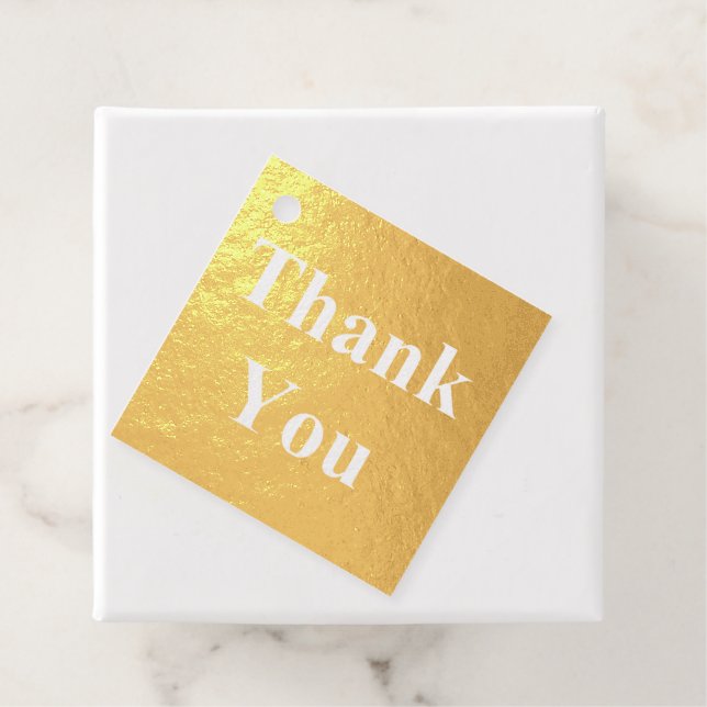 Gold Foil Vielen Dank für Ihr Hochzeitspaar Name h Geschenkanhänger (Mit Box)