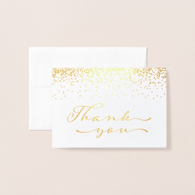 Gold Foil Vielen Dank Notecard Folienkarte (Vorderseite mit Umschlag)