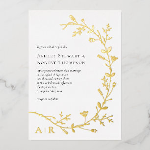 Gold Foil Vine Soll Faire-part de mariage moderne,