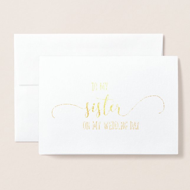Gold Foil Wedding Card auf meine Schwester Card Folienkarte (Vorderseite mit Umschlag)